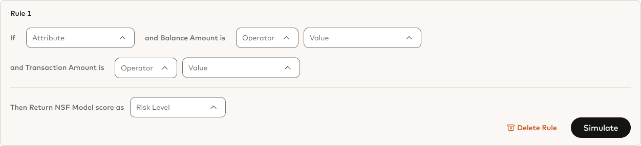 Rule builder before testing