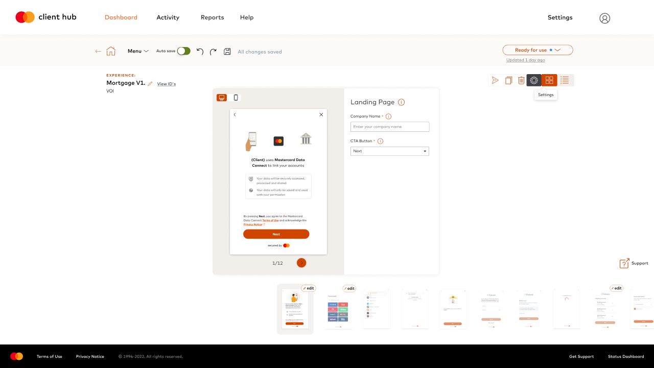 Customize Connect experience editor in Client Hub